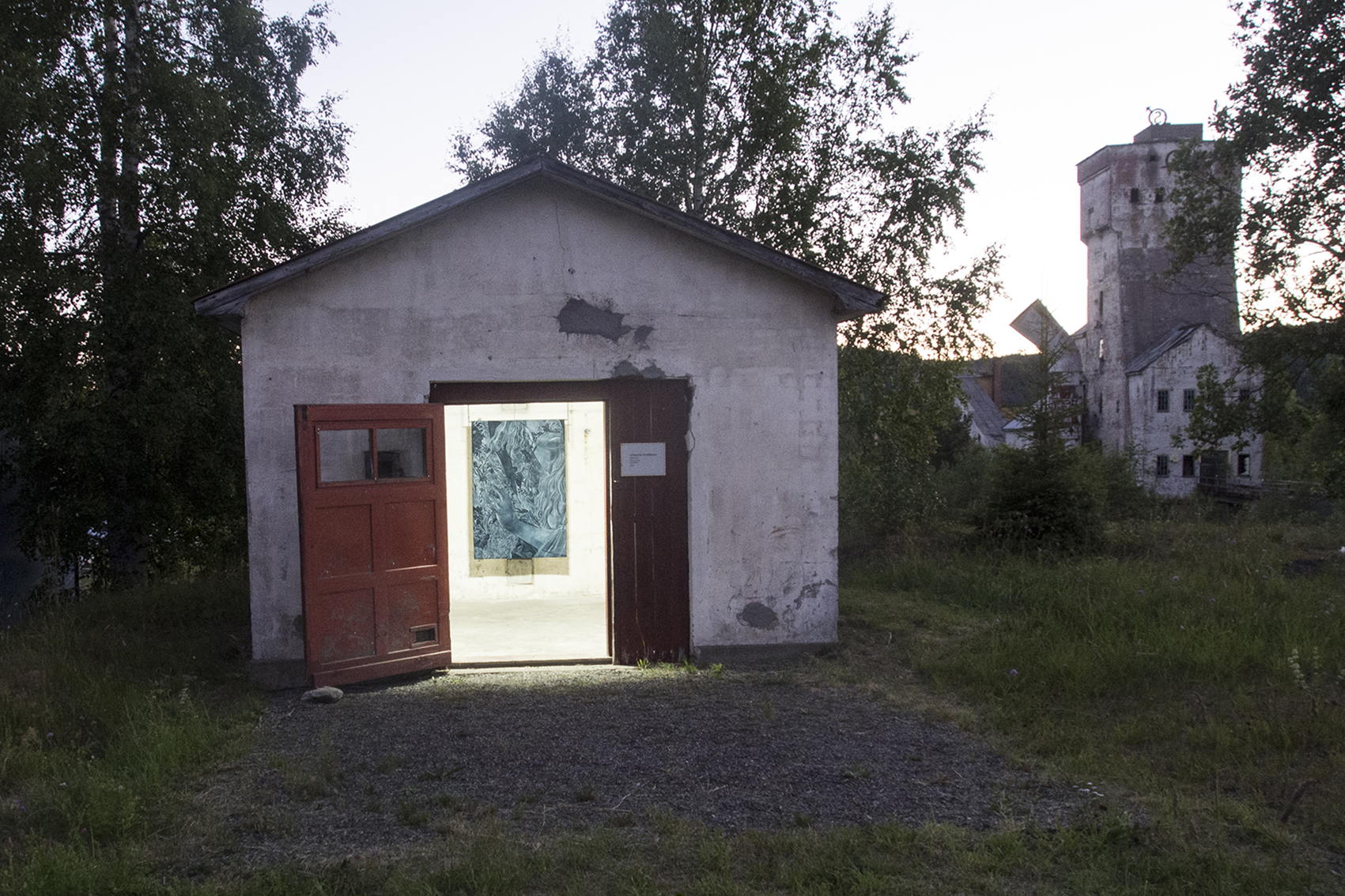 Bild. Mörk Vår. Oljepastell på sammet 100x 140 cm.