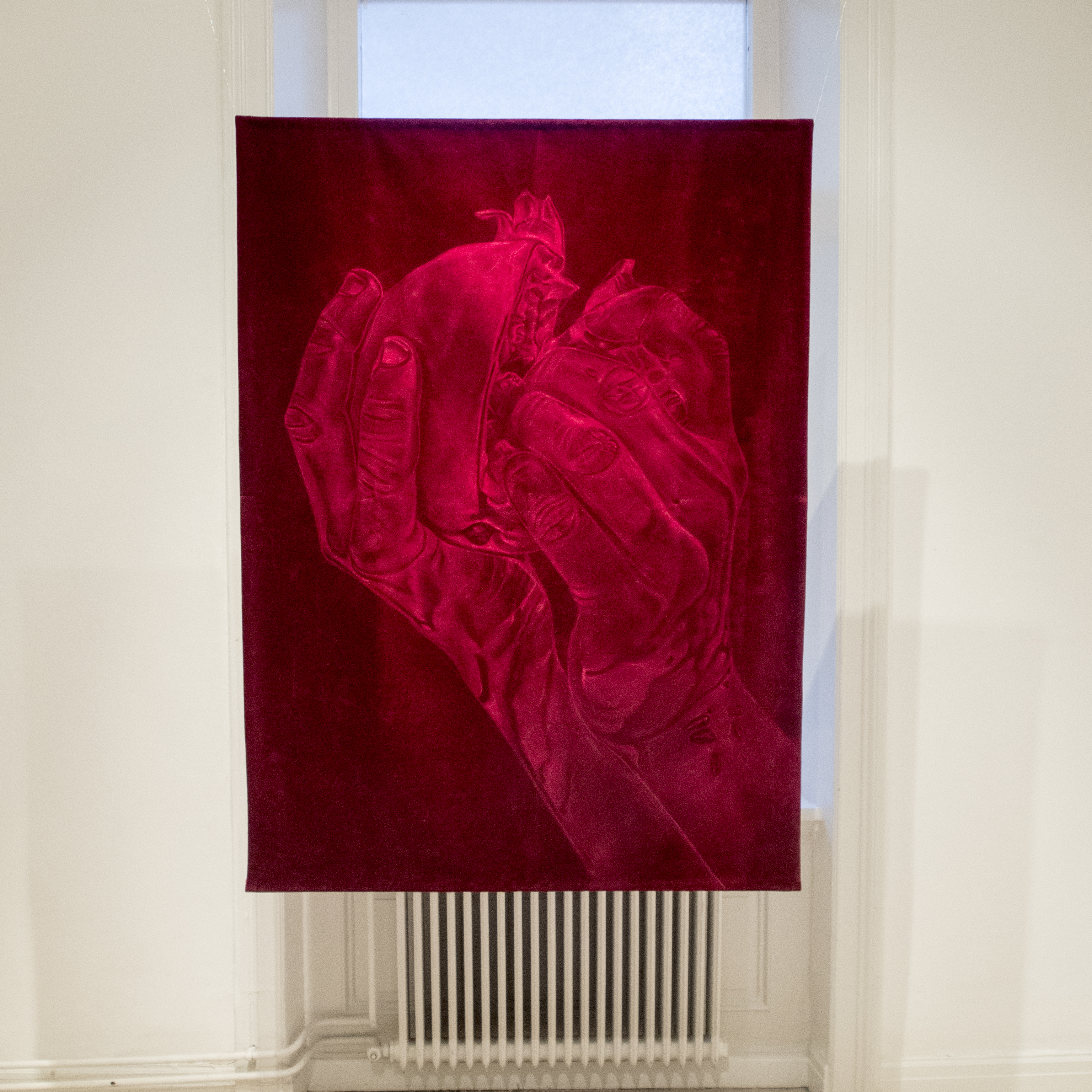 Bild. Ta i mitt hjärta. Oljepastell på sammet 100x140 cm.